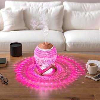 USB-Powered Planet Humidifier With Colorful Lights, 300ml/H Superhumidifier For Bedroom, Atomization Mode, Open Lid & Add Water, 10-20㎡, USB-Powered Humidifier, Modern Aesthetic, Durable Construction