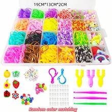 32色橡皮筋编织套装，DIY橡皮筋手链套装，适用于40、36、28、24、15格编织，可用于制作手链、礼品和工艺品 - 盒裝3 - 查看 17