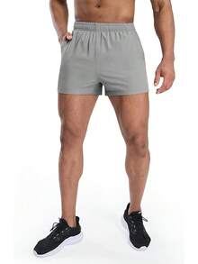 2 Pack Gym Shorts For Men Quick Dry Athletic Shorts With Brief Liner/Pockets For Running Workout Active, 3 Inch Inseam - Dark Grey/Light Grey - View 3