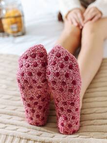 1/3/6 Pairs Women Fuzzy Non-Slip Loafer Socks, Soft Cozy Breathable Low-Cut House Socks - Multicolor - View 7