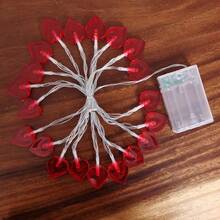 1 件 LED 红色心形灯串，浪漫仙女灯，适用于求婚、家居装饰、节日派对、酒吧、女孩卧室，电池供电 - 紅愛心燈串 - 查看 14