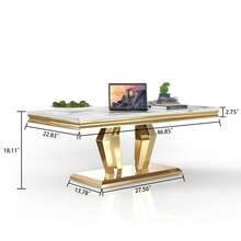 Diamond Faux Marble Coffee Table Set - 2 Side Tables With Diamond-Shape Stainless Steel Base, Mirrored Finish For Or Living Room