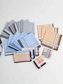 12条装40cm经典吸水格子手帕，舒适柔软擦汗小方巾，送朋友的最佳礼物 - 彩色 - 查看 6