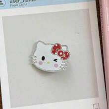 Sanrio Sanlio Small KT Cat Multiple Styles Hair Clips With Fine Glitter, Student Bangs, Edge Clips, Cartoon Headpieces, New Duckbill Clip Hair Clips