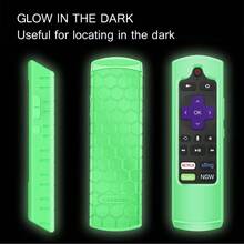 CaseBot Remote Case For Roku Voice Express HD 4K+ Ultra LT Enhanced Voice Express 3930 Premiere+ 3921 Streaming Stick+ Remote Honey Comb Anti Slip Shockproof Silicone Cover Green Glow - 綠色夜光 - 查看 6