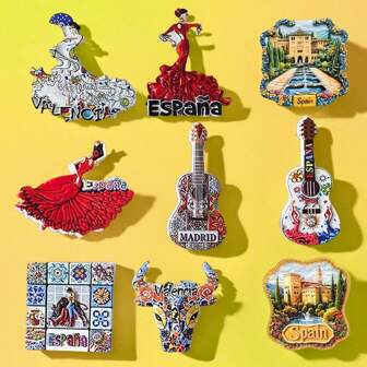 1 pieza Imán de nevera en 3D con el Palacio de la Alhambra, recuerdo de España, accesorios decorativos creativos para el hogar