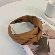 素色面料宽扭纹发带，百搭简约发饰，秋季发饰 - 彩色 - 查看 15