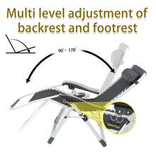 178*66*95cm Camping Chair, Portable Deck Chair, Foldable And Adjustable Armchair, Reclining Outdoor Sun Loungers, Relaxing Chairs For Patios, Terraces, Gardens, Camping - 黑色 - 查看 6