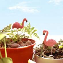 [Pink Flamingo Yard Decor] 4pcs Pink Flamingo Yard Decorations - Miniature 3D Landscape Models Suitable For Garden, Lawn, Patio, Pond And Outdoor Decor