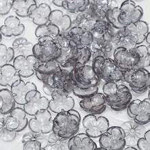 100 piezas / lote Cuentas acrílicas transparentes con forma de flor de 3 pétalos de 10 mm - Ideales para hacer pasadores de pelo, llaveros, cadenas de teléfono, collares y accesorios de joyería y manualidades DIY