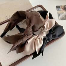 1pc Women Plain Wide Headband, Elegant Minimal, Suitable For Daily & Party Wear, Made Of Polyester, Hair Band, Hair Hoop