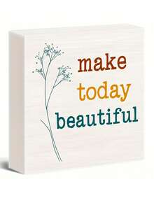 Inspirational Quote Desk Decor - 1pc Foam PVC Square Plaque With Stem & Leaf Design, Colorful Motivational Phrases For Home, Office, Garden - Perfect Gift For Family & Friends - Multicolor - View 13