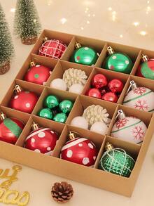 42pcs/Set Christmas Ball Ornaments Decoration Pendant Party Supplies Gift Box Set
