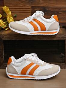 2025 春季新款时尚运动休闲运动鞋，女士透气系带低帮鞋