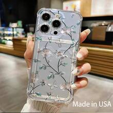 Funda para móvil con ranura para tarjetas. Compatible con phone 16, 15, 14, 13, 12 y 11. Permite guardar tarjetas y fotos. Diseño elegante y sencillo, transparente, esquinas reforzadas, anticaídas, con orificios para tarjetas. - Colores mixtos 1 - Ver 3