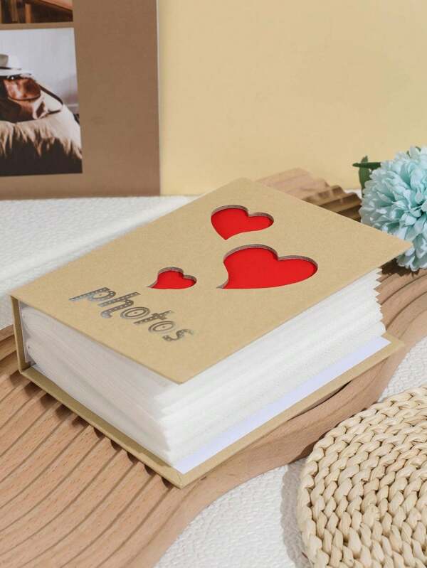 1 pezzo Album fotografico in cartone da 100 fogli, formato 4R (6"), design a incavo, regalo creativo per la casa