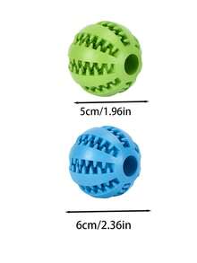 Pet Chew Toy Ball, Rubber Elastic Ball Treat Dispensing Toy, Interactive Teething Toys For Border Collies And Other Dogs - Multicolor - View 2