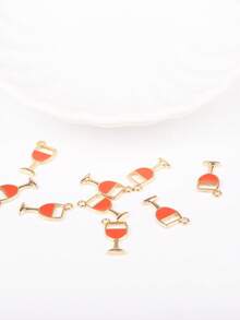 10pcs/Pack Wine Glass Shaped Necklace Pendant DIY Jewelry Accessory