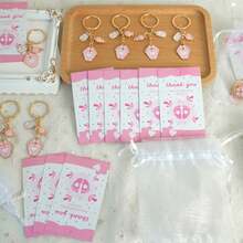 30pcs/10sets 10/20/30 Sets Baby Shower Favors With Design Key Chains With White Organza Bags And Thank You Tags Boys And Girls Baby Shower Party Favor Holiday Essentials Suitable For Shower Party Favors Birthdays And Event Decorations