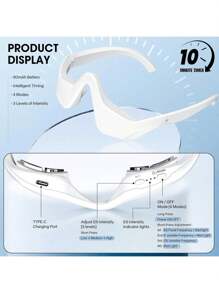 Under-Eye Red Light Therapy Device 3D Contour Eye Massager For Dark Circles, Eye Bags & Wrinkles, Rechargeable Under Eye Treatment Device For Puffiness And Fine Lines