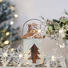 1 件百合 LED 仙女灯 - 电池供电（不含电池）适用于卧室、客厅、花园、婚礼和节日 - 浪漫花卉灯串，温暖的光芒，现代风格，塑料材质，LED 灯，Luz LED，房间装饰灯，生日装饰灯，家居装饰，节日装饰