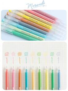 Bút gel Languo 9 màu dung tích lớn, bút marker acrylic không trong suốt, bút vẽ doodle phong cách Ins đơn giản dễ thương màu Morandi & Candy, bút lập kế hoạch cho học sinh vẽ nghệ thuật, vẽ truyện tranh, ghi chép - Nhiều màu - Xem 6