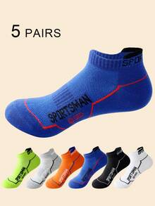 5 Pasang Kaos Kaki Pendek Olahraga Pria Berkualitas Tinggi, Bahan Jala Bernapas, Ukuran 39-44 - MultiWarna - View 2