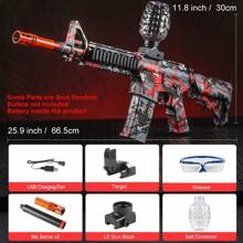 Elektryczny pistolet-zabawka M416 z żelowymi kulkami, szybko ładujący się, w żywych kolorach, letnia zabawka wodna na zewnątrz, idealna na imprezy przy basenie, bitwy na podwórku i rodzinną zabawę zespołową (bez żelowych kulek w zestawie)