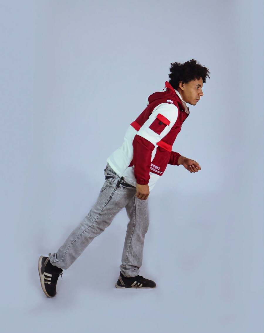 ANORAK URBAN CHAMELEON WINDCUT JACKET HOOD Autumn Spring Oversized Knot Zipper Men's - 紅色的 - 查看 1