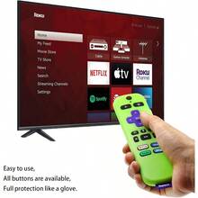 [2 Pack] Remote Cover Glow In The Dark Compatible With Roku Voice Remote Pinowu Anti Slip Silicone Cover Compatible With Roku Players And Roku TVS Voice Remote (Green And Blue) - GreenGlowandBlueGlow - View 5