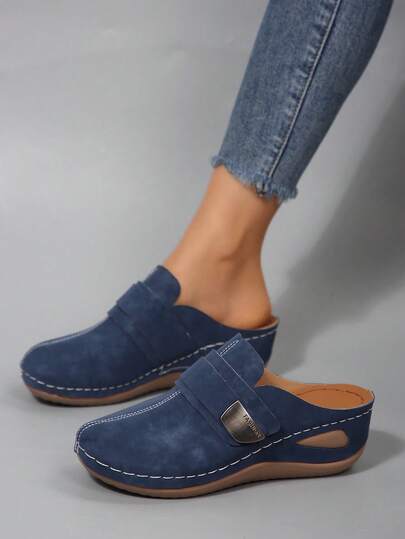 Eleganta, moderiktiga, nya plattformsslip-on-slip-on-sandaler för kvinnor, bekväma, mjuka sular för vår/höst, lämpliga för hemmabruk, promenader, pendling