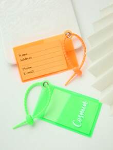 1pc Personalized Name Colorful Luggage Tag For Suitcases Customized Monogram Name PVC Luggage Tags With Name Card Custom Unique Tag Travel Bag Backpack Tags Gift TagsTravel Accessories Handmade Chic Travel Gift Birthday Bridesmaid Gifts For Friends - Multicolor - View 8