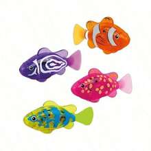 1/4 件儿童电子鱼洗澡玩具宠物玩具游泳机器鱼带 LED 灯儿童水上游泳池浴缸玩具趣味礼物
