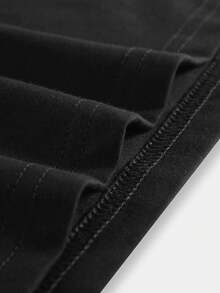 200g Pure Cotton T-Shirt 2025 Summer Ladies New Short Sleeve Pure Cotton Holiday Pattern Short Sleeve Round Neck Couple Wear Small Shirt Tops - 黑色 - 查看 4