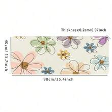 大型夏季花卉游戏鼠标垫 - 防滑橡胶底座桌面垫 - 35.4x15.7 英寸，时尚办公桌配件，适用于笔记本电脑、家用办公桌、游戏礼品、学习用品、返校季游戏鼠标垫、办公桌配件、办公用品、桌面垫