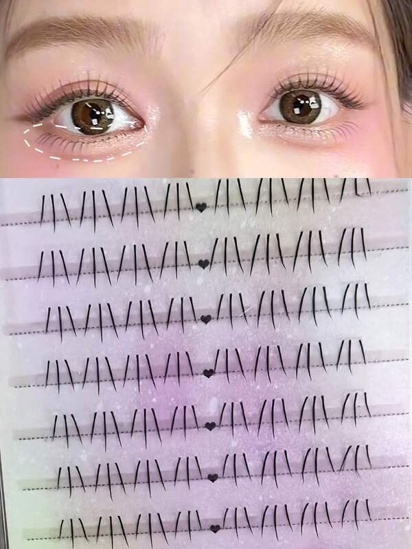 96pcs Cat Paw Design False Eyelashes, 3-Steps Slouchy Series B-Curl Lashes, Easy Application For Beginners & Reusable