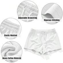 Mens Booty Shorts 3 Inch Inseam Athletic Workout Short Shorts For Men - White - View 11