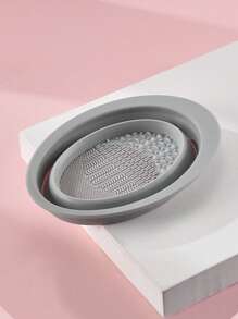 mulynsie 1pc Foldable Silicone Makeup Brush Cleaner Bowl,Can Ete For Rcycle Portable Make Brush Cleaning Mat, Beauty Brush Cleaning Drying Washing Tools, For Brushes Powder Puffs, And Sponges,Quick Clean Makeup Tool Dry Cleaning Box