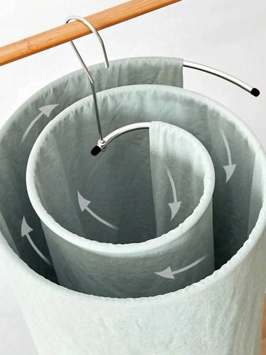 1pc Stainless Steel Spiral Laundry Drying Rack, Minimalist Round Bedsheet Drying Rack - Multicolor - View 1