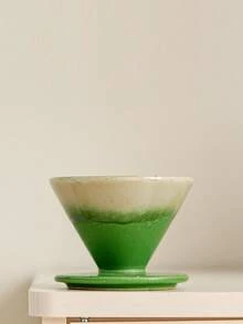 1pc Ceramic V60 Pour Over Coffee Dripper, Ceramic Drip Filter, Manual Coffee Ceramic Filter
