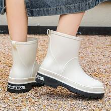 Rain Boots & Rain Boot Covers - Plush and Warm Style #Removable [white] #Small - View 3