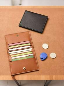 Porta Tarjetas Multicolor con Botón de Presión, Múltiples Ranuras para Tarjetas Bancarias, Identificación, Licencia & Tarjetas de Visita, Ultra Delgado & Resistente a Arañazos, Ideal para el Transporte. - Multicolor - Ver 8