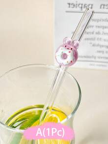1 根耐热玻璃吸管，可爱，适合日常使用