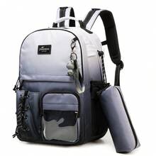 3 件套背包套装 酷炫校园运动背包 适合青少年男孩背包 带午餐袋 铅笔盒 非常适合旅行