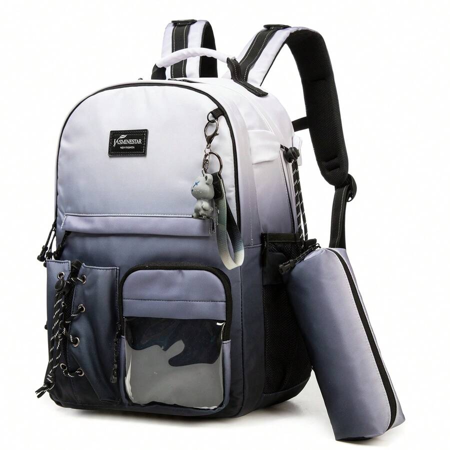 3 件套背包套装 酷炫校园运动背包 适合青少年男孩背包 带午餐袋 铅笔盒 非常适合旅行