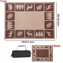 TAIMASI Extra Large Reversible Camping Mat – Weatherproof & Portable Floor Mat For Outdoor Adventures (Beach/Picnic/Backyard) – Easy-Clean Design – Perfect For: • Labor Day Outdoor Entertaining • Thanksgiving Backyard Gatherings • Christmas Gift For Camping Lovers • New Year's Adventure Essentials - 黑與白 - 查看 5
