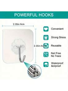 10pcs Large Heavy Duty Wall Hook, Self Adhesive Hanging Hook, Multipurpose Coat Hat Towel Key Sundry Hook, Waterproof Hanger Hook Bathroom Toilet Kitchen, Household Utility Hook Accessories,School Supplies,Back To School