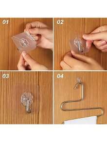 10pcs Large Heavy Duty Wall Hook, Self Adhesive Hanging Hook, Multipurpose Coat Hat Towel Key Sundry Hook, Waterproof Hanger Hook Bathroom Toilet Kitchen, Household Utility Hook Accessories,School Supplies,Back To School
