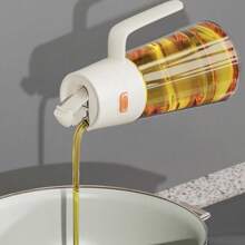 1 件自动开合玻璃油瓶，防漏厨房调味罐带盖，醋/油分配器