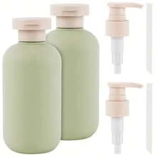 قنينتان عبوات شامبو للسفر مزودة بغطاء قلاب ومضخة، سعة 200مل أوانٍ محكمة تسرب للسفر للمستلزمات الشخصية والشامبو والبلسم